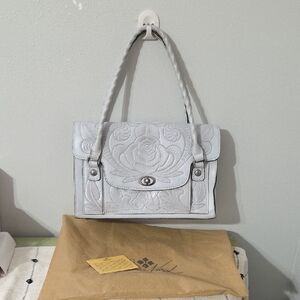 Patricia Nash Light Gray Embossed Satchel